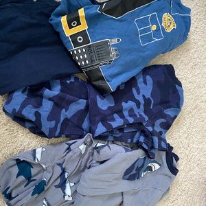 Bundle toddler boy pajamas 2 short sleeve/long pants 1 long sleeve/long pants